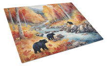 Load image into Gallery viewer, Bears Autumn in the Woods Glass Cutting Boards – Durable, Decorative Kitchen Art