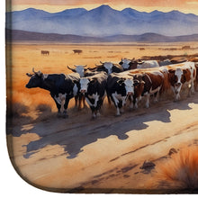 Load image into Gallery viewer, Cattle Drive at Sunset Dish Drying Mat