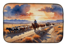 Load image into Gallery viewer, Cattle Drive at Sunset Dish Drying Mat