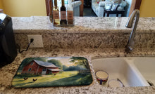 Load image into Gallery viewer, Chicken Coop at Dawn Dish Drying Mat