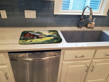 Load image into Gallery viewer, Chicken Coop at Dawn Dish Drying Mat