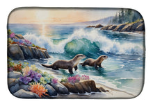 Load image into Gallery viewer, Coastal Wildlife Seals Dish Drying Mat
