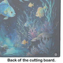 Load image into Gallery viewer, Bioluminescent Fish Glass Cutting Boards – Durable, Decorative Kitchen Art