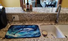 Load image into Gallery viewer, Dolphin in a Starry Sea Dish Drying Mat
