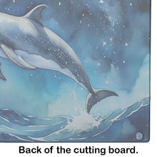 Load image into Gallery viewer, Dolphin in a Starry Sea Glass Cutting Boards – Durable, Decorative Kitchen Art