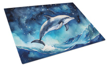 Load image into Gallery viewer, Dolphin in a Starry Sea Glass Cutting Boards – Durable, Decorative Kitchen Art