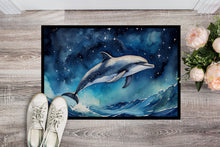 Load image into Gallery viewer, Dolphin in a Starry Sea Doormat - 18X27 Indoor / Outdoor Rug | Made in USA