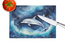 Load image into Gallery viewer, Dolphin in a Starry Sea Glass Cutting Boards – Durable, Decorative Kitchen Art