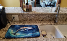 Load image into Gallery viewer, Dolphin in a Starry Sea Dish Drying Mat
