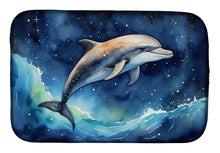 Load image into Gallery viewer, Dolphin in a Starry Sea Dish Drying Mat