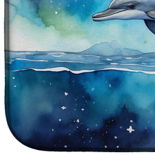 Load image into Gallery viewer, Dolphin in a Starry Sea Dish Drying Mat