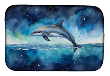 Load image into Gallery viewer, Dolphin in a Starry Sea Dish Drying Mat