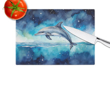 Load image into Gallery viewer, Dolphin in a Starry Sea Glass Cutting Boards – Durable, Decorative Kitchen Art