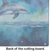 Load image into Gallery viewer, Dolphin in a Starry Sea Glass Cutting Boards – Durable, Decorative Kitchen Art