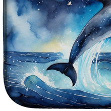 Load image into Gallery viewer, Dolphin in a Starry Sea Dish Drying Mat