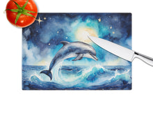 Load image into Gallery viewer, Dolphin in a Starry Sea Glass Cutting Boards – Durable, Decorative Kitchen Art