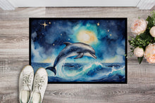 Load image into Gallery viewer, Dolphin in a Starry Sea Doormat - 18X27 Indoor / Outdoor Rug | Made in USA