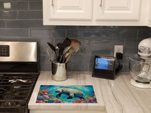 Load image into Gallery viewer, Manatee and Coral Reefs Glass Cutting Boards – Durable, Decorative Kitchen Art