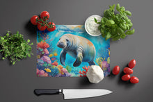 Load image into Gallery viewer, Manatee and Coral Reefs Glass Cutting Boards – Durable, Decorative Kitchen Art