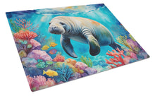 Load image into Gallery viewer, Manatee and Coral Reefs Glass Cutting Boards – Durable, Decorative Kitchen Art
