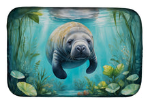 Load image into Gallery viewer, Manatee in a Crystal-Clear Spring Dish Drying Mat