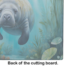 Load image into Gallery viewer, Manatee in a Crystal-Clear Spring Glass Cutting Boards – Durable, Decorative Kitchen Art
