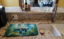 Load image into Gallery viewer, Manatee in a Seagrass Bed Dish Drying Mat