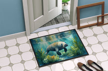 Load image into Gallery viewer, Manatee in a Seagrass Bed Doormat-24x36 Indoor / Outdoor Rug | Made in USA