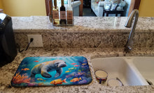 Load image into Gallery viewer, Summer Manatee Dish Drying Mat