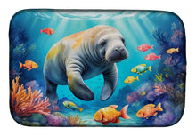 Load image into Gallery viewer, Summer Manatee Dish Drying Mat