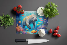 Load image into Gallery viewer, Summer Manatee Glass Cutting Boards – Durable, Decorative Kitchen Art