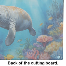Load image into Gallery viewer, Summer Manatee Glass Cutting Boards – Durable, Decorative Kitchen Art