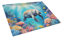 Load image into Gallery viewer, Summer Manatee Glass Cutting Boards – Durable, Decorative Kitchen Art