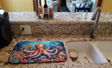 Load image into Gallery viewer, Octopus Among Coral Dish Drying Mat