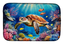 Load image into Gallery viewer, Turtle and Reefs Dish Drying Mat