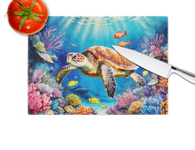 Load image into Gallery viewer, Turtle and Reefs Glass Cutting Boards – Durable, Decorative Kitchen Art