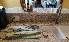 Load image into Gallery viewer, Donkey by the Stone Wall Dish Drying Mat