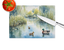 Load image into Gallery viewer, Ducks by the Pond Glass Cutting Boards – Durable, Decorative Kitchen Art