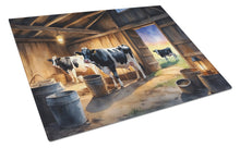 Load image into Gallery viewer, Cows Evening Milking Time Glass Cutting Boards – Durable, Decorative Kitchen Art