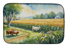 Load image into Gallery viewer, Cows by the Cornfield Dish Drying Mat