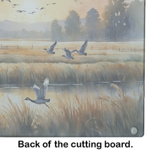 Load image into Gallery viewer, Geese in Flight Glass Cutting Boards – Durable, Decorative Kitchen Art