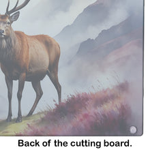 Load image into Gallery viewer, Highland Red Deer Glass Cutting Boards – Durable, Decorative Kitchen Art
