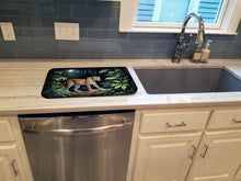 Load image into Gallery viewer, Leopard Nighttime in the Jungle Dish Drying Mat
