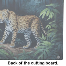 Load image into Gallery viewer, Leopard Nighttime in the Jungle Glass Cutting Boards – Durable, Decorative Kitchen Art