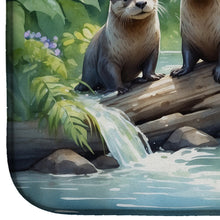 Load image into Gallery viewer, River Otters at Play Dish Drying Mat