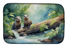 Load image into Gallery viewer, River Otters at Play Dish Drying Mat