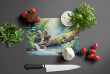 Load image into Gallery viewer, River Otters at Play Glass Cutting Boards – Durable, Decorative Kitchen Art