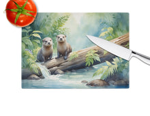 Load image into Gallery viewer, River Otters at Play Glass Cutting Boards – Durable, Decorative Kitchen Art