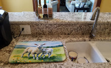 Load image into Gallery viewer, Springtime Lambs Dish Drying Mat