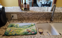 Load image into Gallery viewer, Rabbit Springtime Meadow Dish Drying Mat
